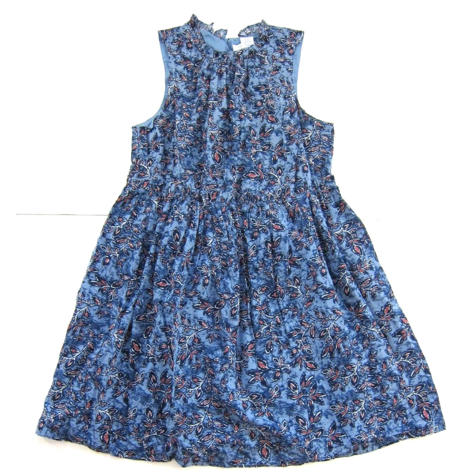 Lucky Brand Lucky Brand 100% Cotton Blue Pink Floral Sleeveless High Neck Sun Dress Small Vintage Women Dress Size S / US 4 / IT 40 - 2 Thumbnail