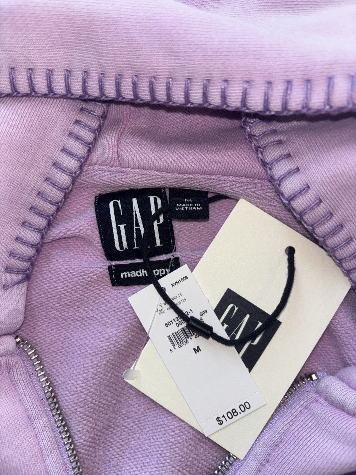 Gap × Madhappy Gap x MadHappy Lavender Full Zip Cropped Mad Logo Hoodie Size M / US 6-8 / IT 42-44 - 5 Thumbnail