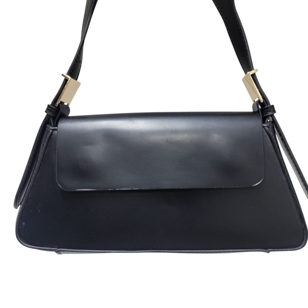 Zara ZARA Women's Faux-Leather Black Shoulder Bag Purse Pre-owned Size ONE SIZE - 5 Thumbnail