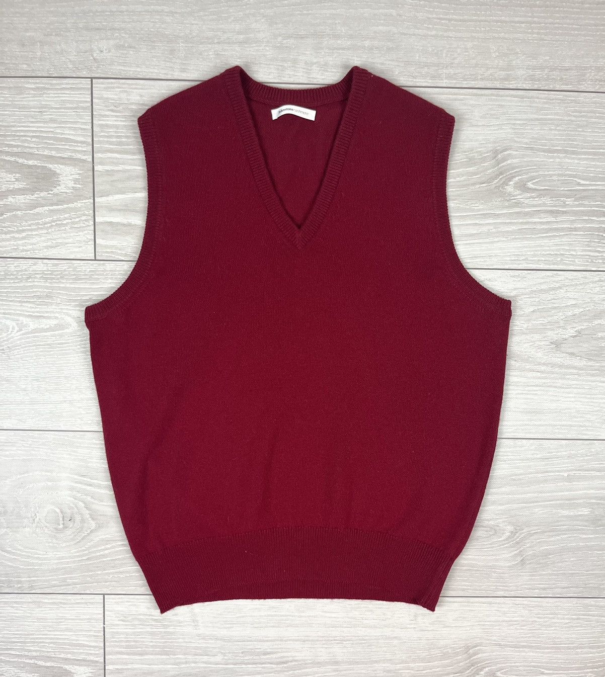 Vintage Johnstons Cashmere Red Knit Sweater Vest Size US L / EU 52-54 / 3 - 1 Thumbnail