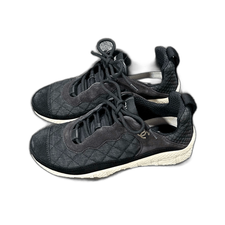 Chanel Black Gray Sport Sneakers