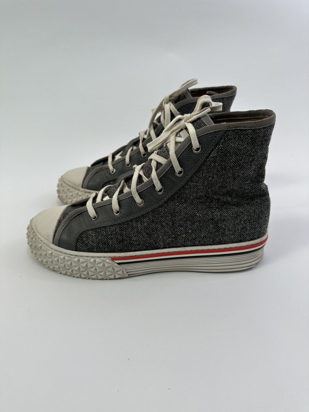 Thom Browne THOM BROWNE DONEGAL TWEED COLLEGIATE HIGH TOP SIZE 9 Size US 9 / EU 42 - 4 Thumbnail