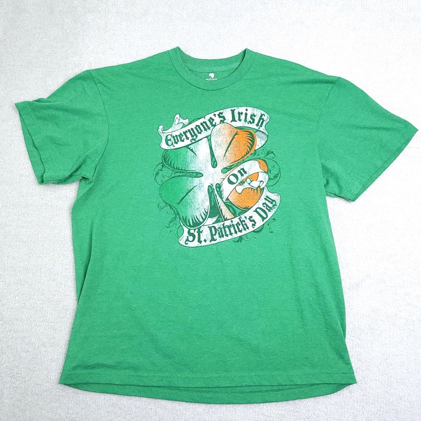 Vintage St Patrick's Day T Shirt Mens 2XL Crewneck Short Sleeve Everyone's Irish Green 2XL Mens 90s Logo Clover Size US XXL / EU 58 / 5 - 2 Thumbnail
