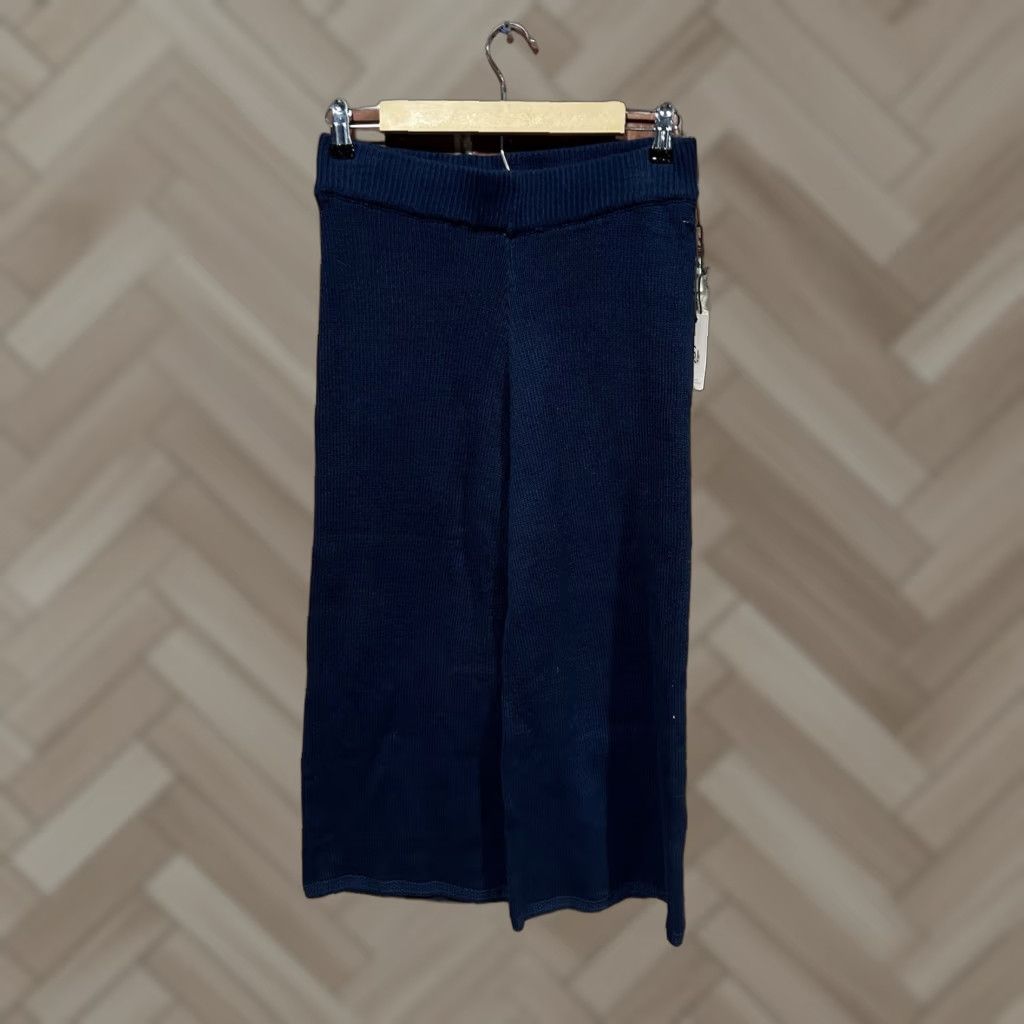 Vintage Sincerely Jules Womens Pants Cropped Blue Size L Pull On Ribbed Cropped Solid 23" Inseam Size 36" / US 14 / IT 50 - 1 Thumbnail