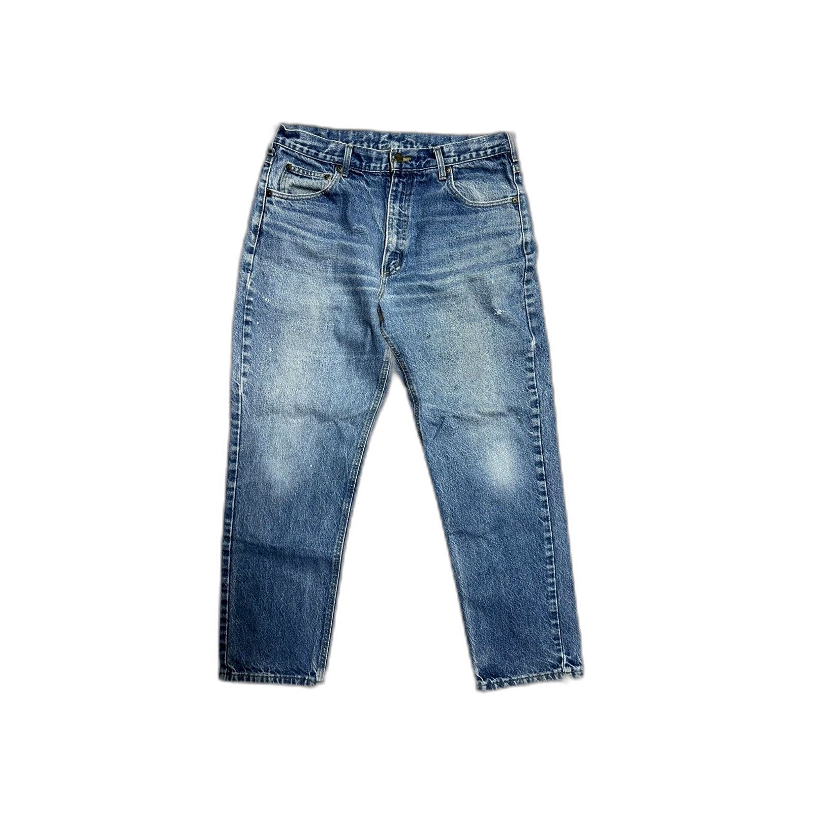 Carhartt Vintage Carhartt Jeans Mens 34x28 Relaxed Light Wash Work We Size US 34 / EU 50 - 5 Thumbnail