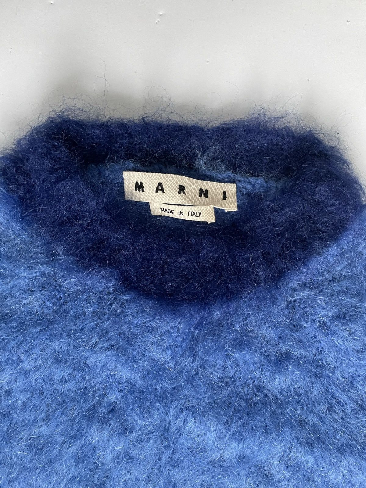 Marni AW19 Mohair jumper blue and navy Size US M / EU 48-50 / 2 - 2 Thumbnail