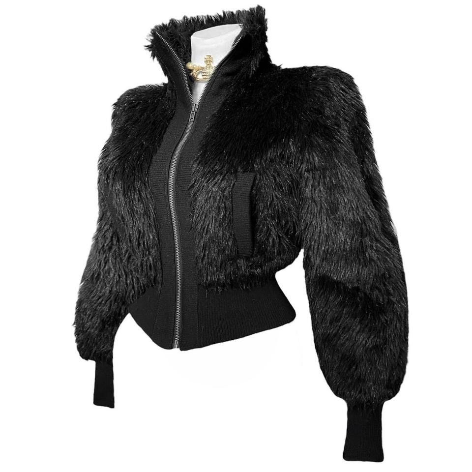 Vintage Avant - Garde faux fur fitted hoodie jacket Size S / US 4 / IT 40 - 1 Thumbnail