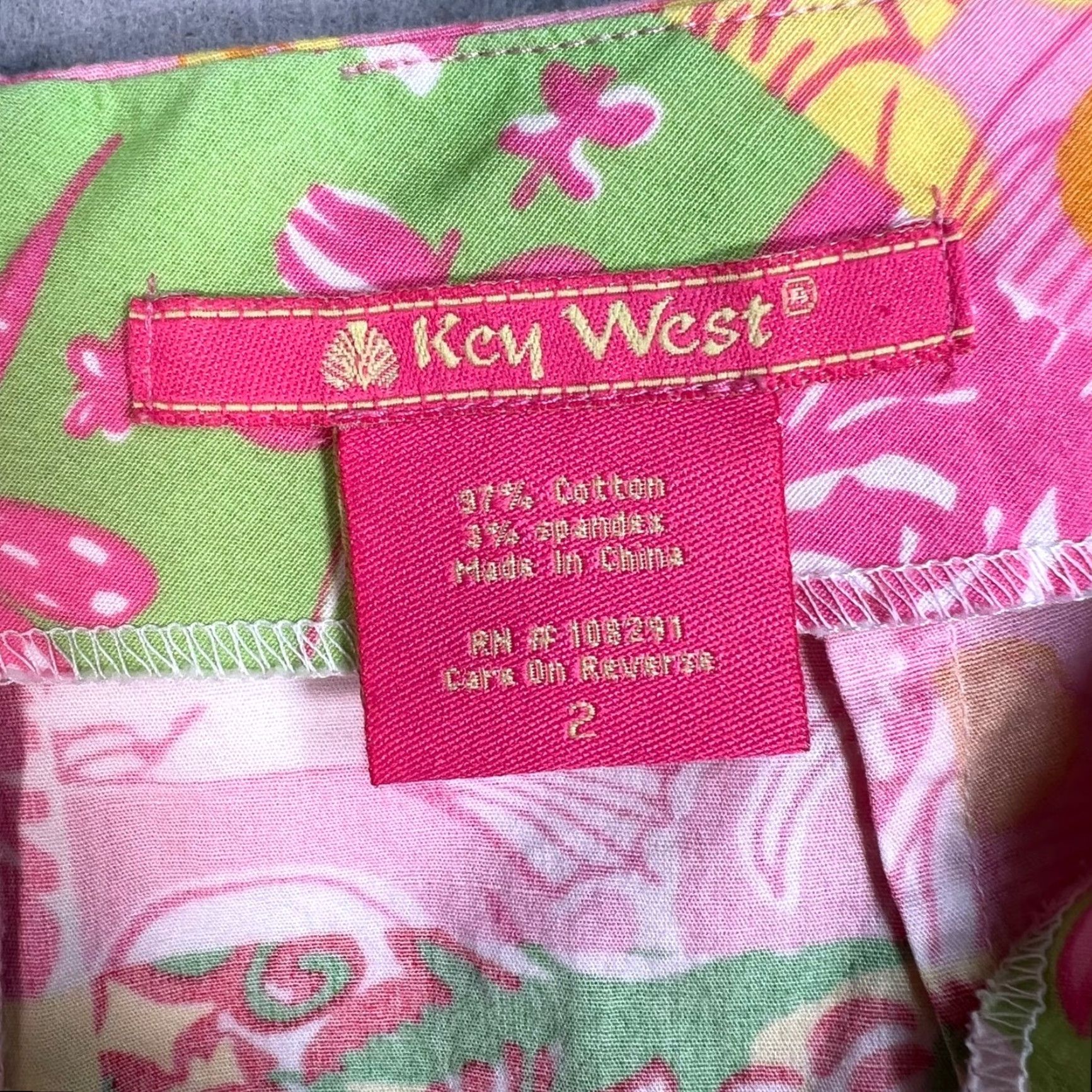 Vintage Key West Patchwork A-Line Mini Skirt 2 Cotton Blend Pink Women Short Skirt Vintage No N/A Size 26" / US 2 / IT 38 - 3 Thumbnail