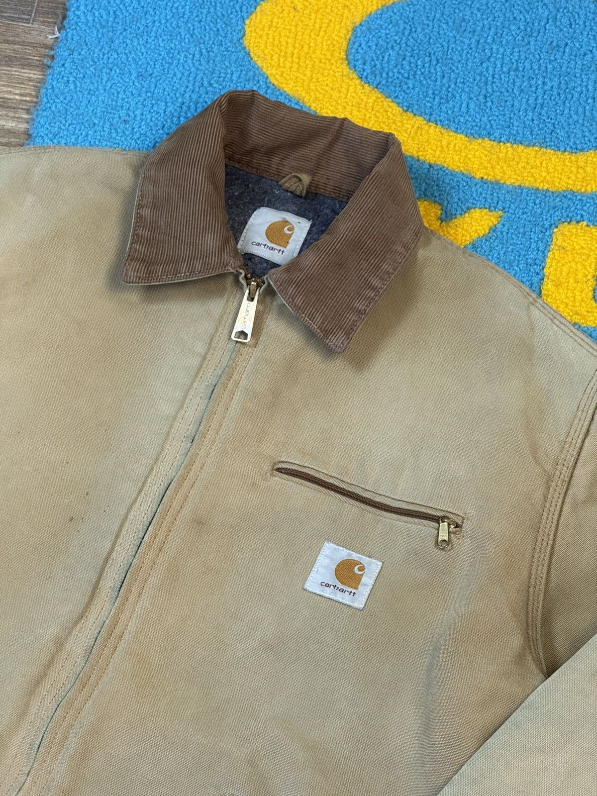 Carhartt × Vintage 90’s Vintage Carhartt Brown Detroit Blanket Lined Jacket Size US L / EU 52-54 / 3 - 4 Thumbnail