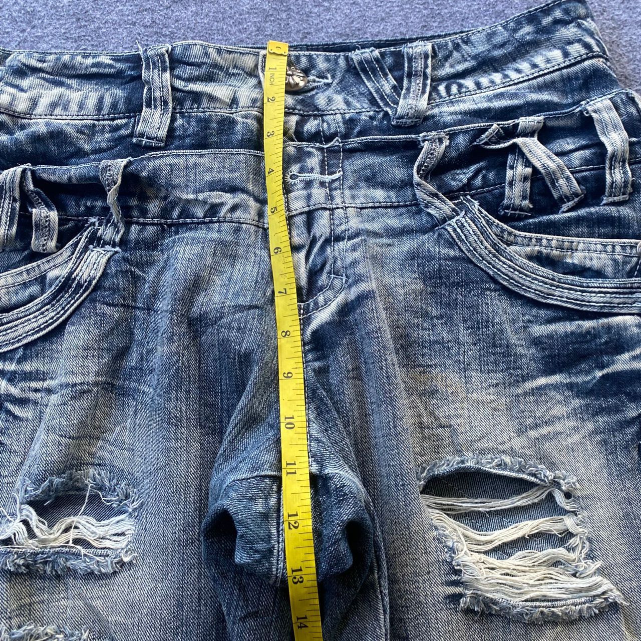 If Six Was Nine 💥Best Offer💥Japanese Brand Double Waist Distressed Denim Size US 36 / EU 52 - 4 Thumbnail