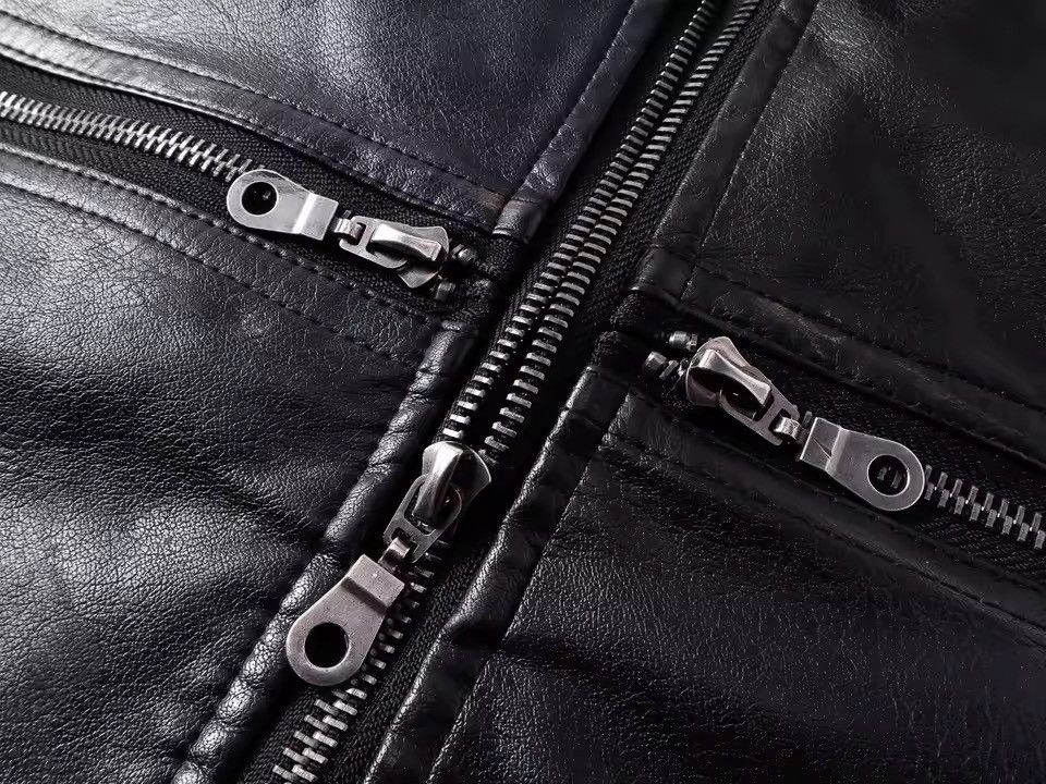 Leather Motorcycle PU Leather Zipper Cropped Jacket Size US L / EU 52-54 / 3 - 5 Thumbnail