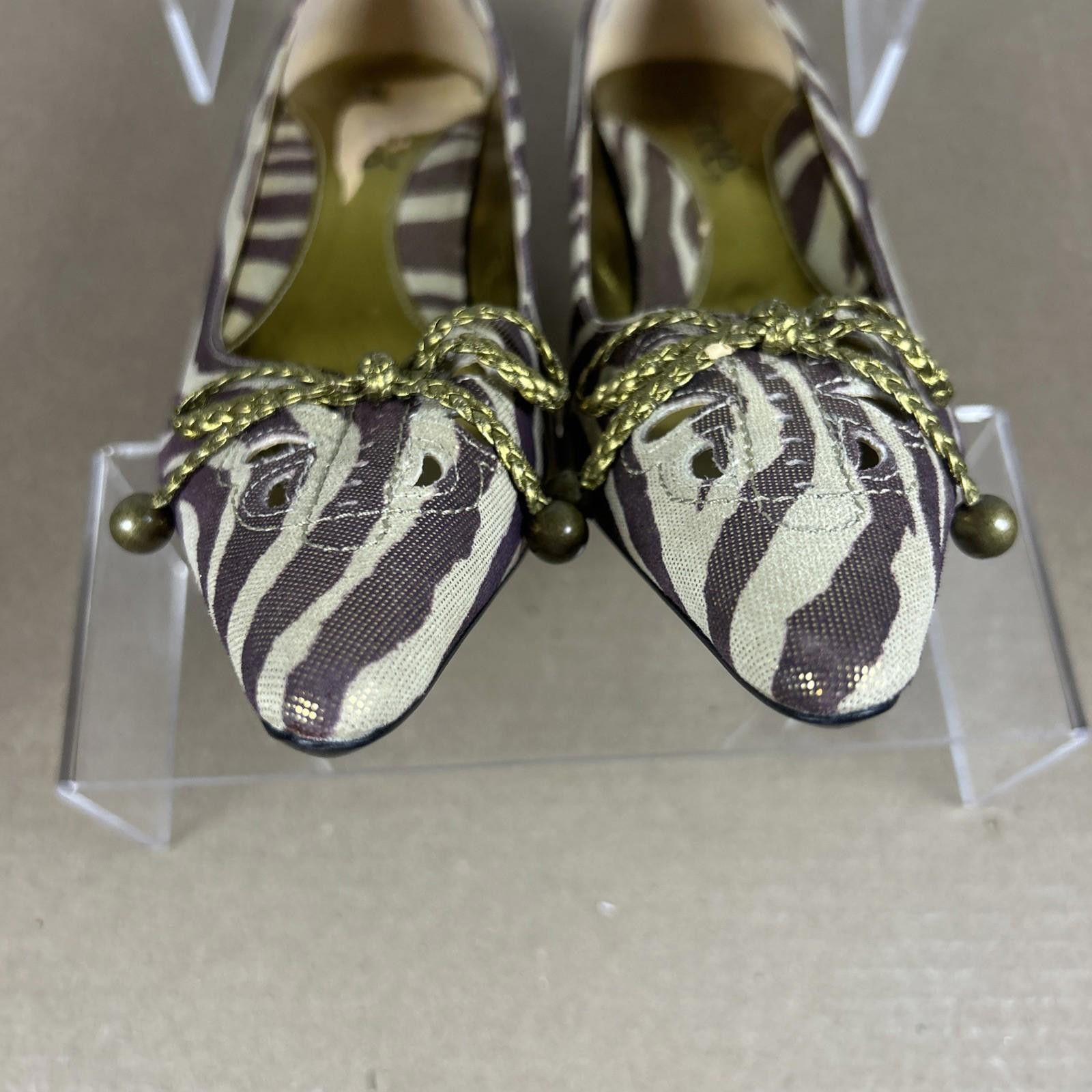 Designer J RENEE' Leather Tiger Stripe Copper Shine Stiletto Size 6.5 Size US 6.5 / IT 36.5 - 4 Thumbnail