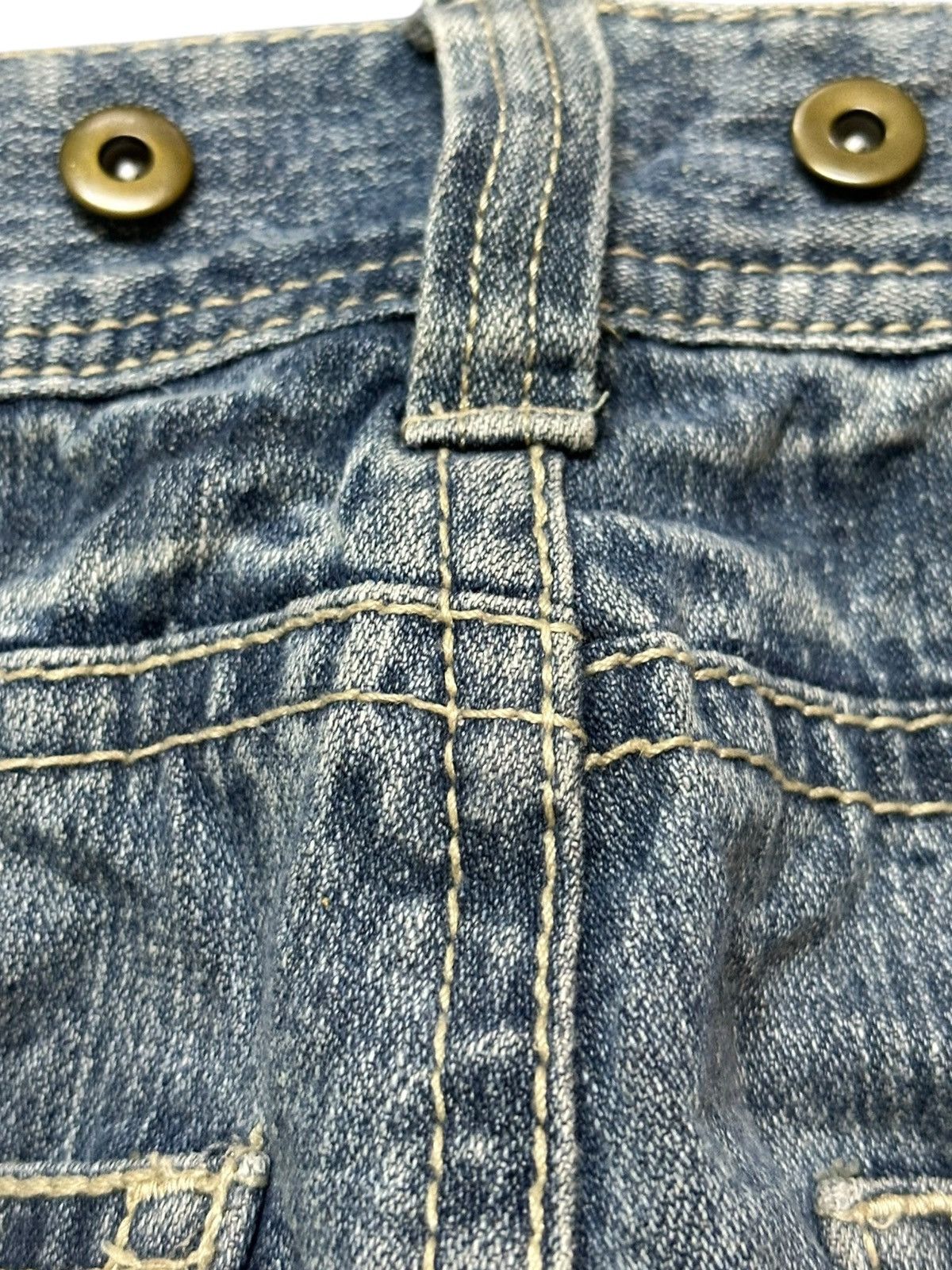If Six Was Nine Vintage Japanese Brand Faded Ripped Grunbe Distressed Denim Size US 33 - 5 Thumbnail
