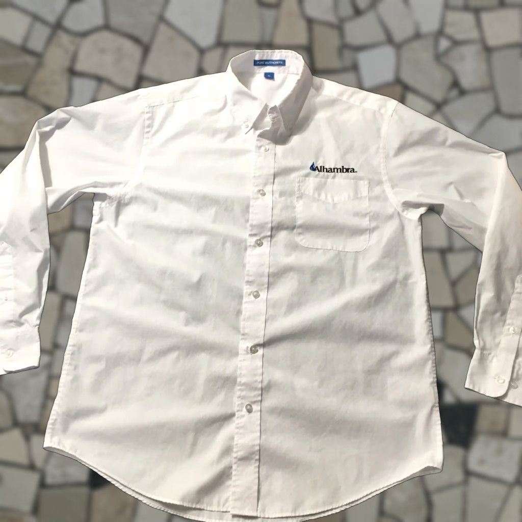 Port Authority Port Authority White Button-Up Long Sleeve Collared Shirt Mens MEDIUM ALHAMBRA Size US M / EU 48-50 / 2 - 1 Thumbnail