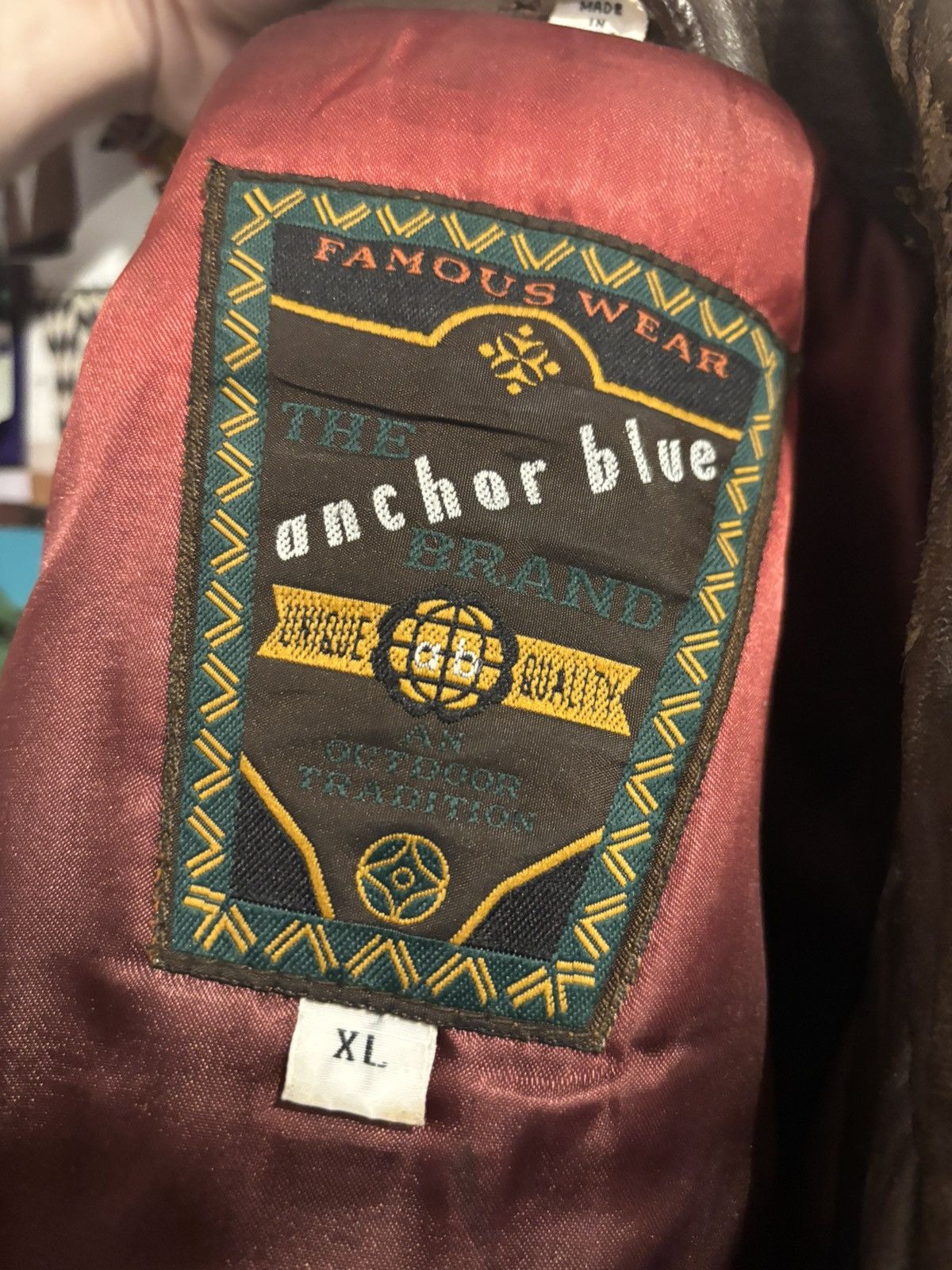 Anchor Blue Vintage 80s Anchor Blue Bomber Leather Jacket XL Size US XL / EU 56 / 4 - 4 Thumbnail