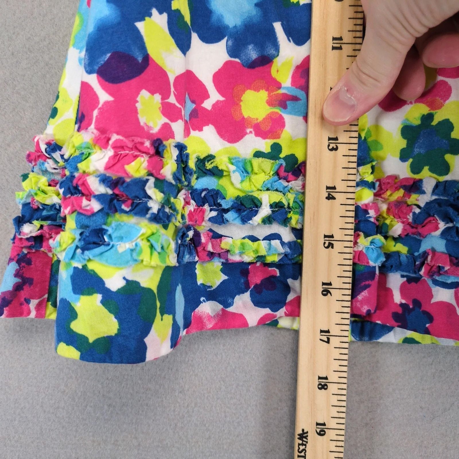L.L. Bean LL Bean Floral Mini Skirt Sz 14 Elastic Waist Ruffle A-Line Size 36" / US 14 / IT 50 - 7 Thumbnail