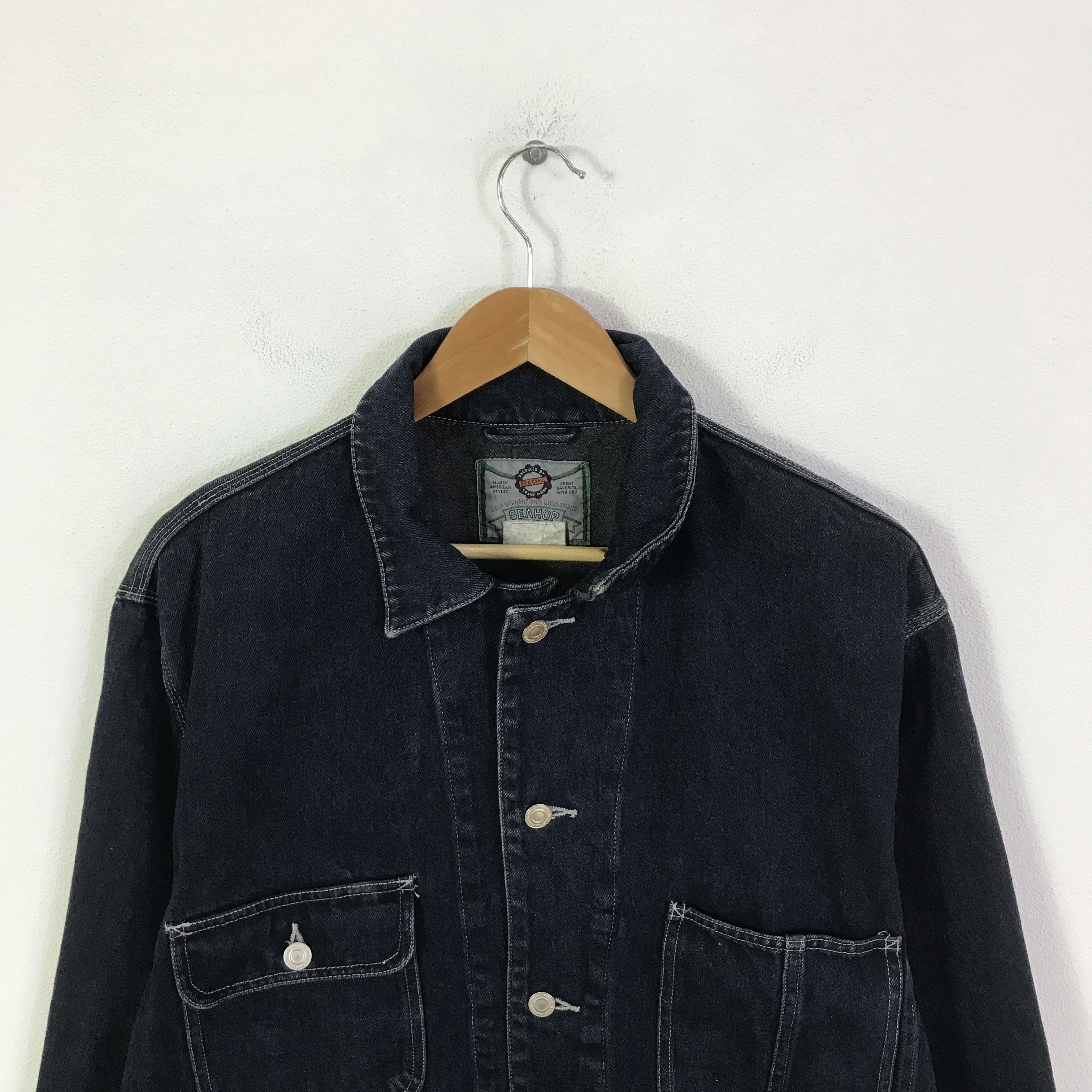 Japanese Brand seahop denim chore design jacket K115B7 Size US L / EU 52-54 / 3 - 2 Thumbnail