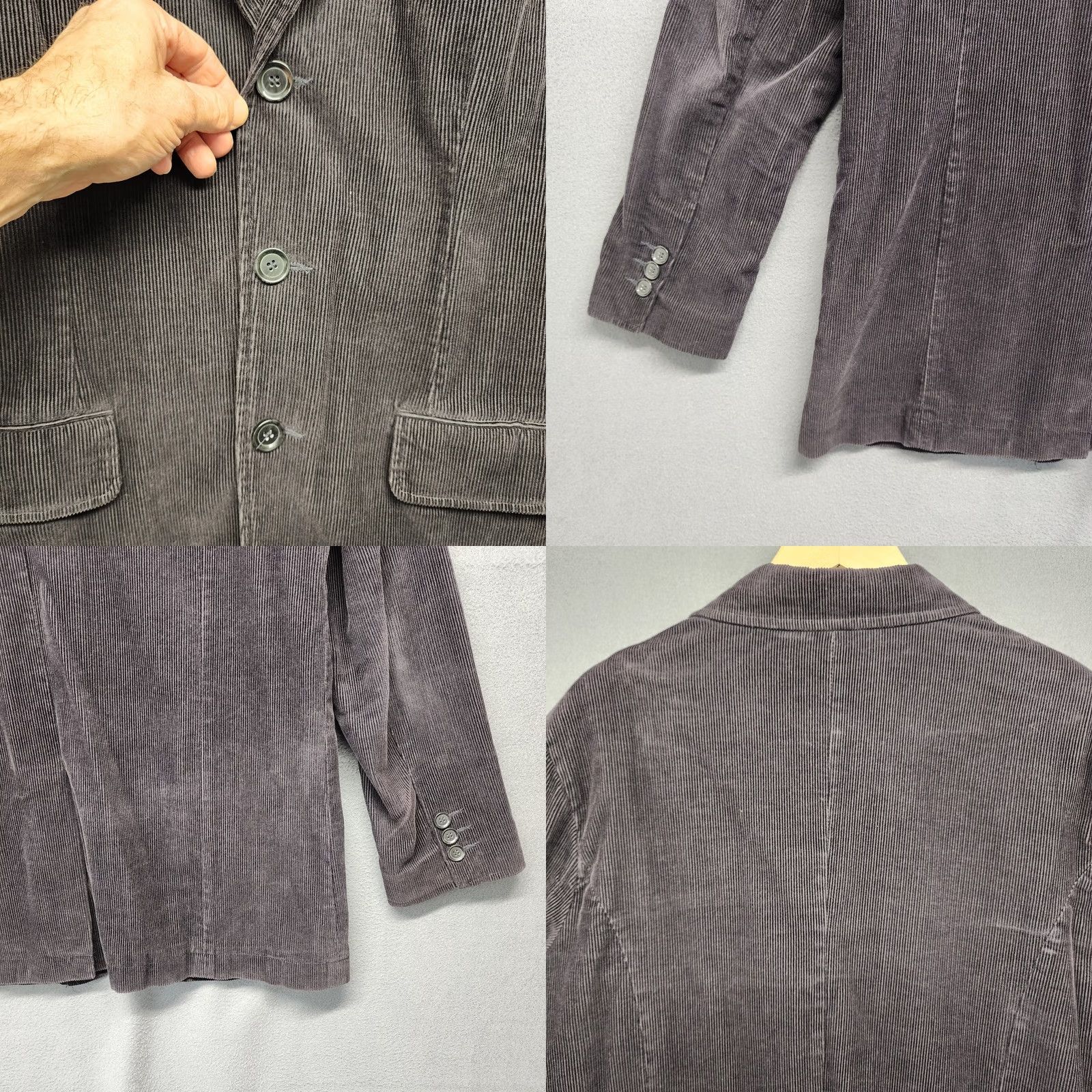 Vintage VINTAGE? (no) GH Bass Corduroy Blazer Jacket Mens M Office Preppy Lined Black Cotton Button Size 40R - 10 Thumbnail