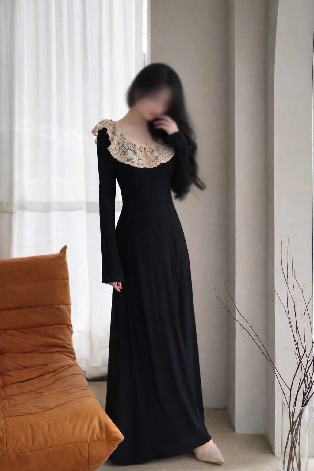 Other Nocturne Lace Collar Gown Size L / US 10 / IT 46 - 4 Thumbnail