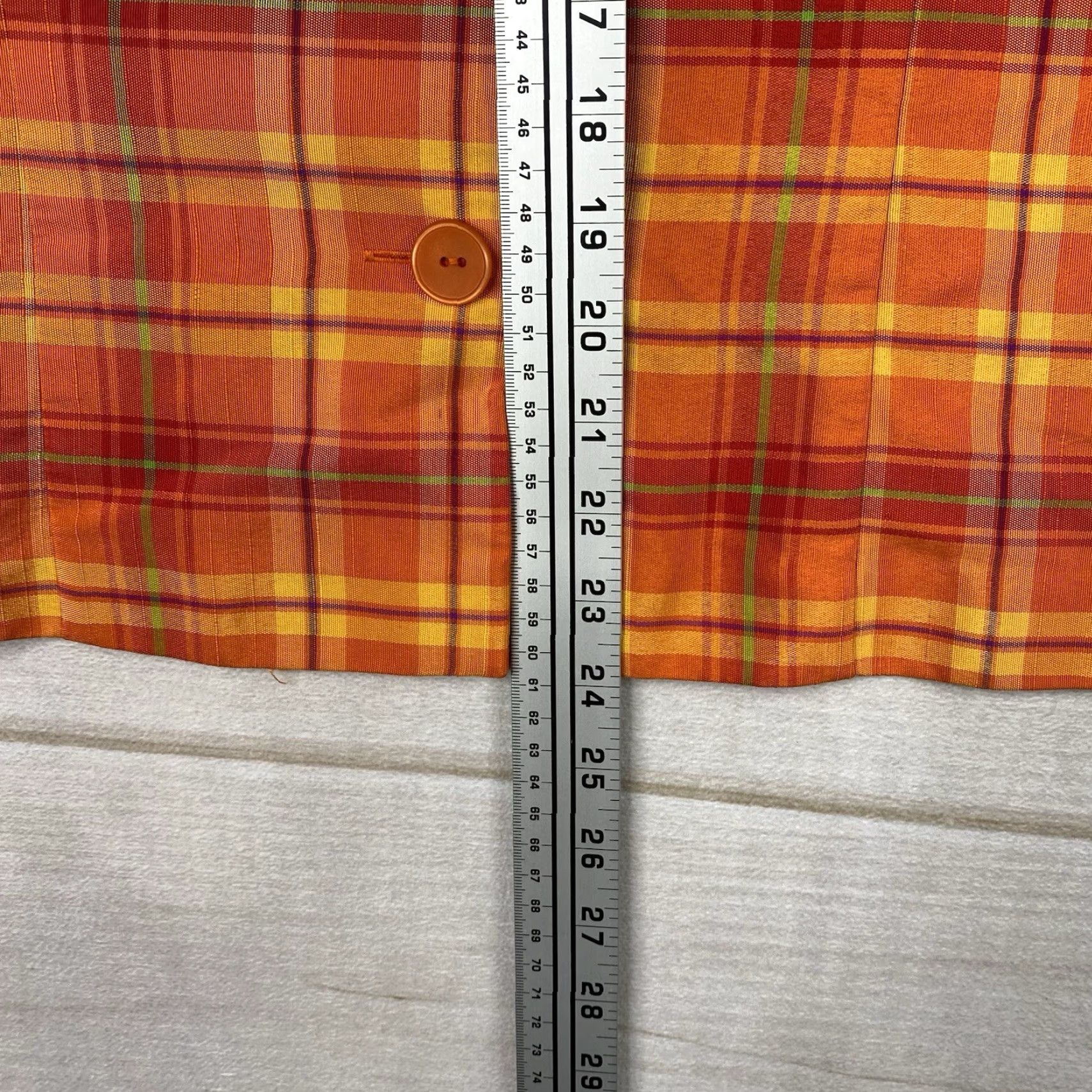 Vintage Sag Harbor Womens Button-Up Plaid Orange 16 Rayon Blend Beach Shirt Casual Travel Womens Size XXL / US 16-18 / IT 52-54 - 4 Thumbnail