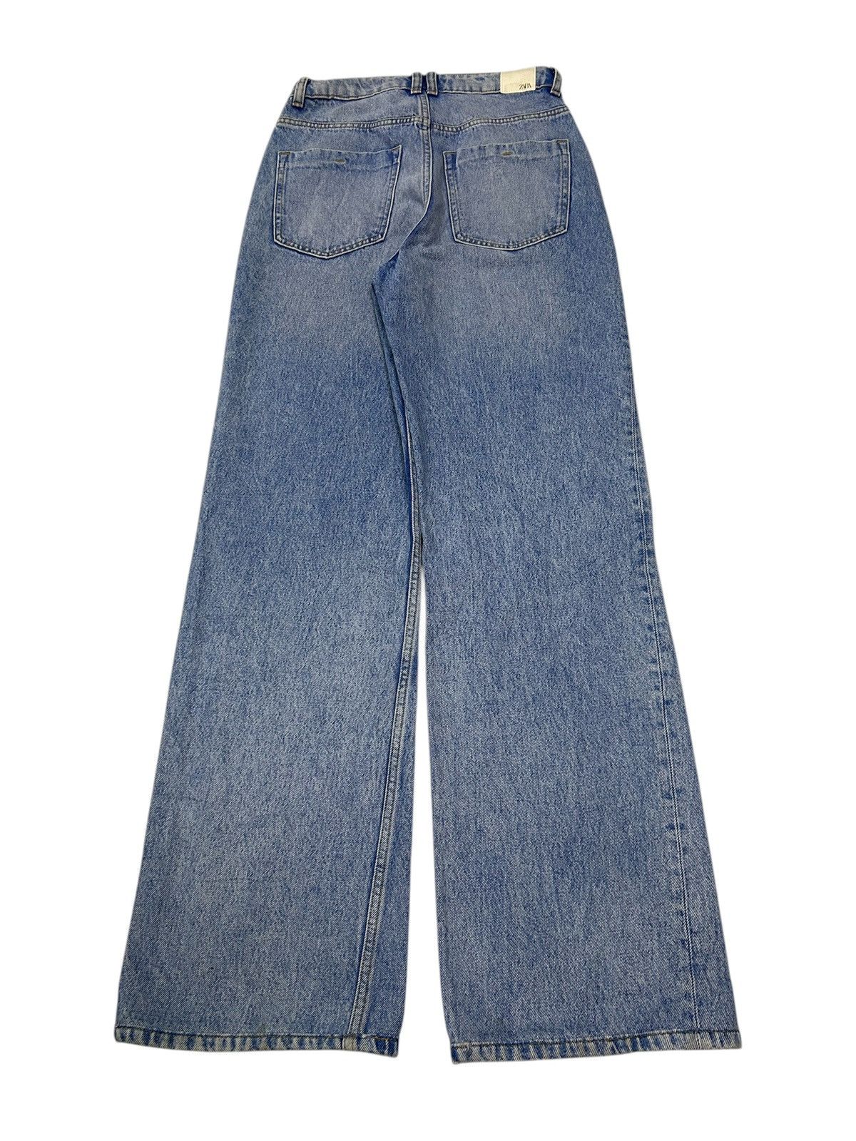Zara ZARA Blue Wash Distressed Jeans Size US 27 - 2 Thumbnail