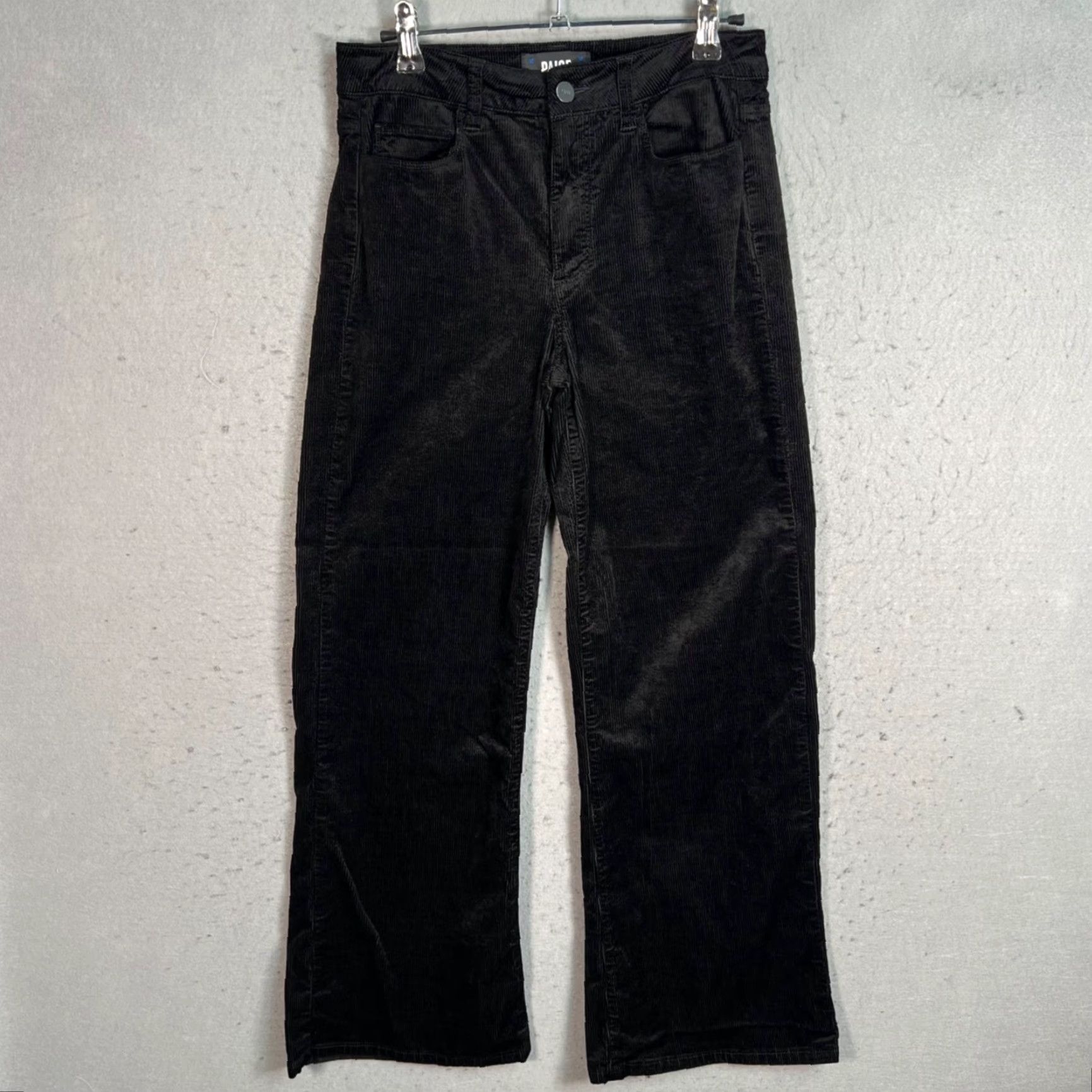 Paige Paige Womens Pants Black Corduroy High-Rise Straight Inseam 27 in Regular 26 New title Size 26" / US 2 / IT 38 - 2 Thumbnail