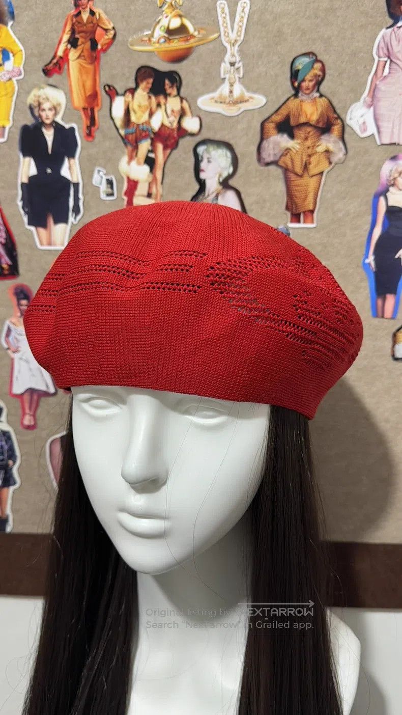 Vivienne Westwood Vivienne Westwood Red Openwork Saturn Beret Size ONE SIZE - 4 Thumbnail
