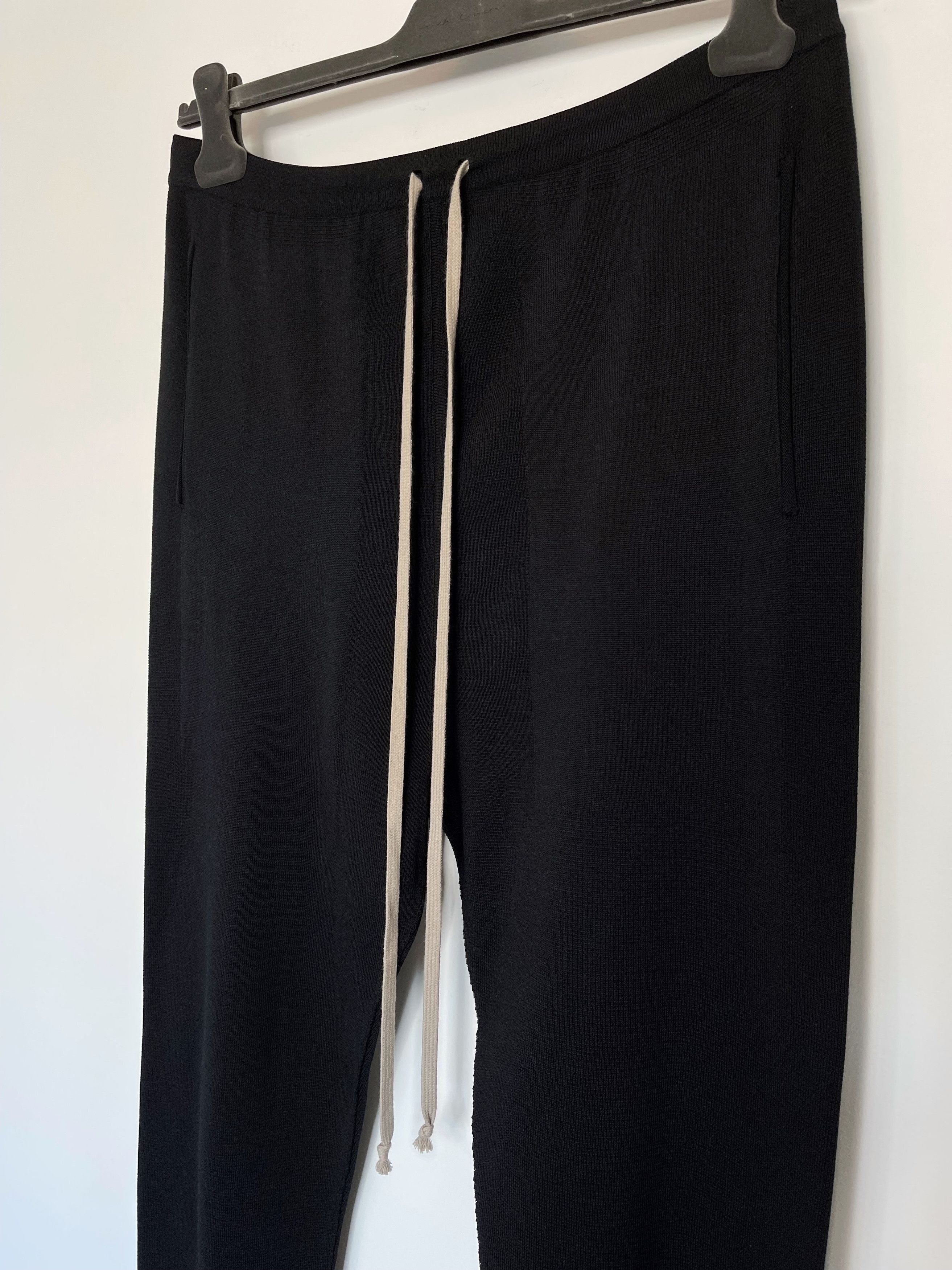 image of Rick Owens Sz Large Grail Runway 100% Silk Jogger Prisoner Babel Ss19 in Black, Men's