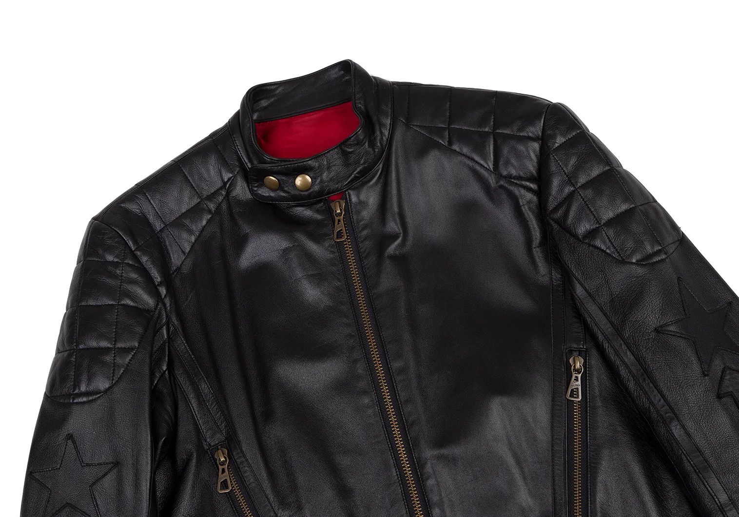 Jean Paul Gaultier Patch Design Lamb Leather Single Rider Jacket Black Size 48 Size US M / EU 48-50 / 2 - 4 Thumbnail