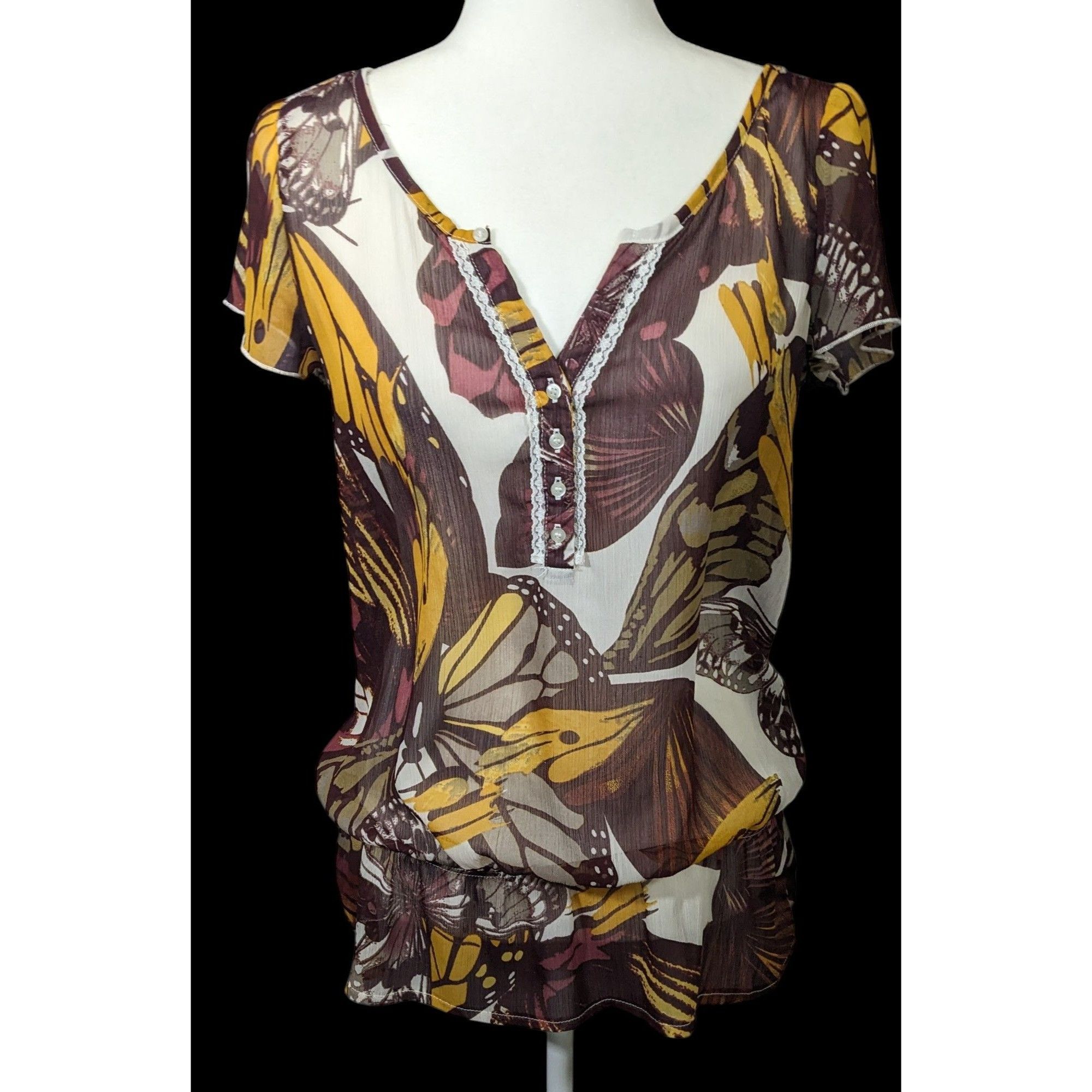 Other Vintage Royal Chicks Bohemian Butterfly Semi Sheer Top Size Size M / US 6-8 / IT 42-44 - 1 Thumbnail