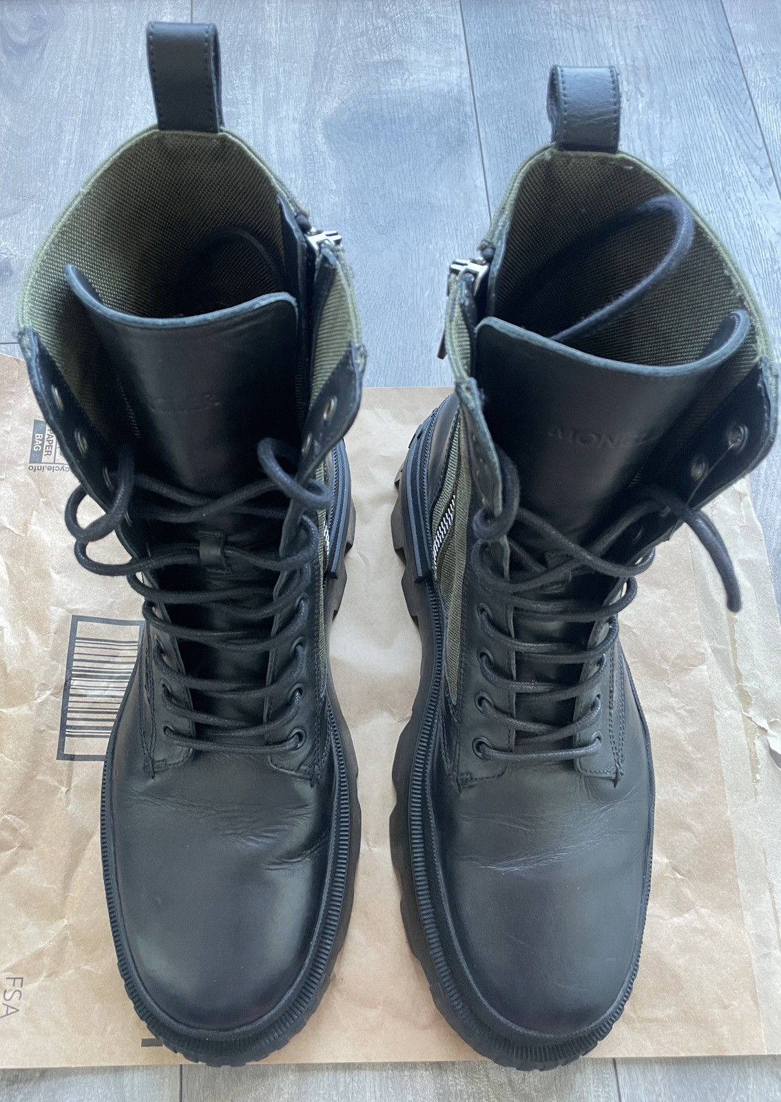 Designer × Moncler Moncler 10US Konture Leather Cordura Combat Ankle Boots Size US 10 / EU 43 - 4 Thumbnail