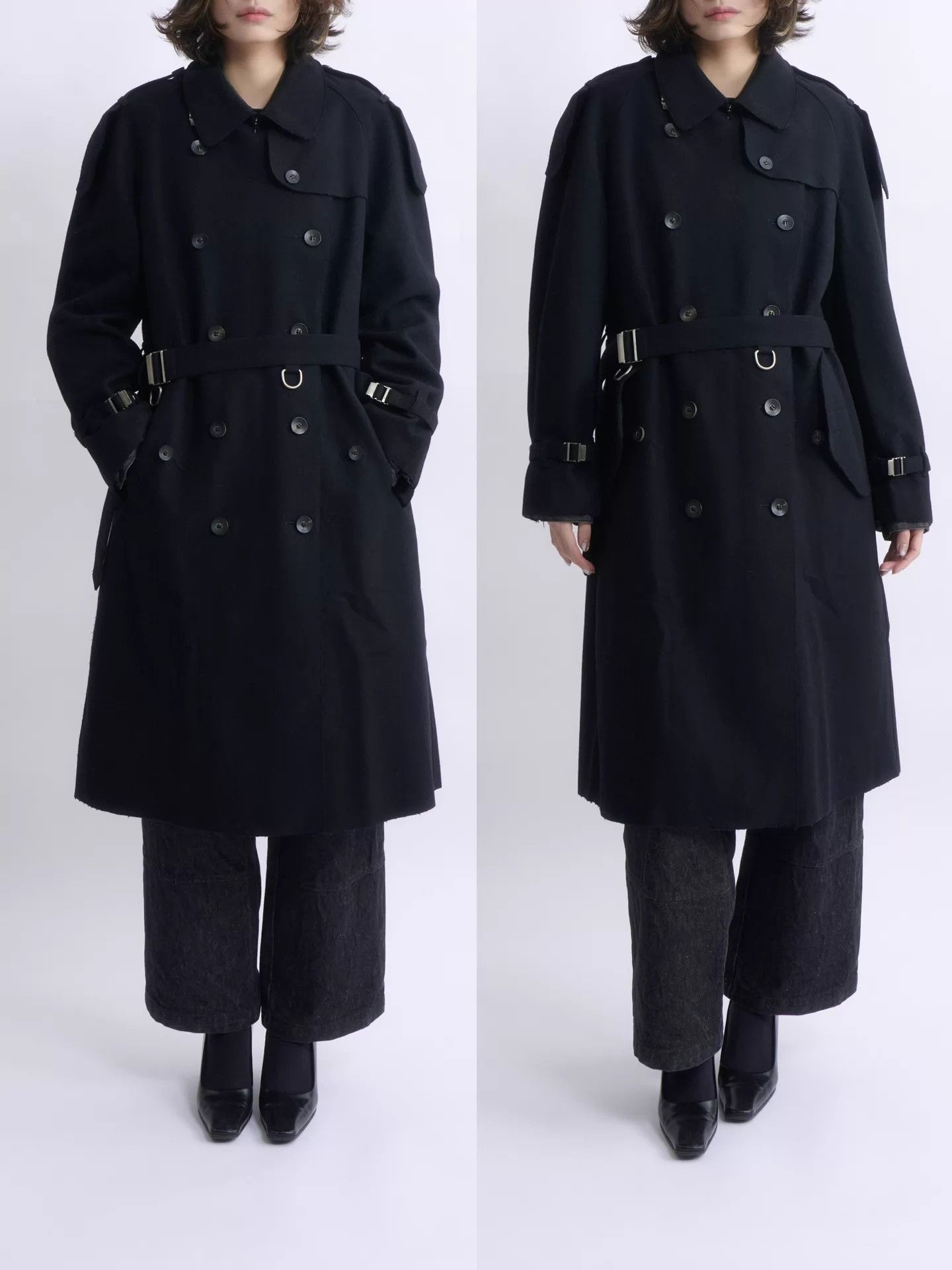 Gucci Gucci by Tom Ford 1998AW Black Wool Trench Coat Size M / US 6-8 / IT 42-44 - 3 Thumbnail