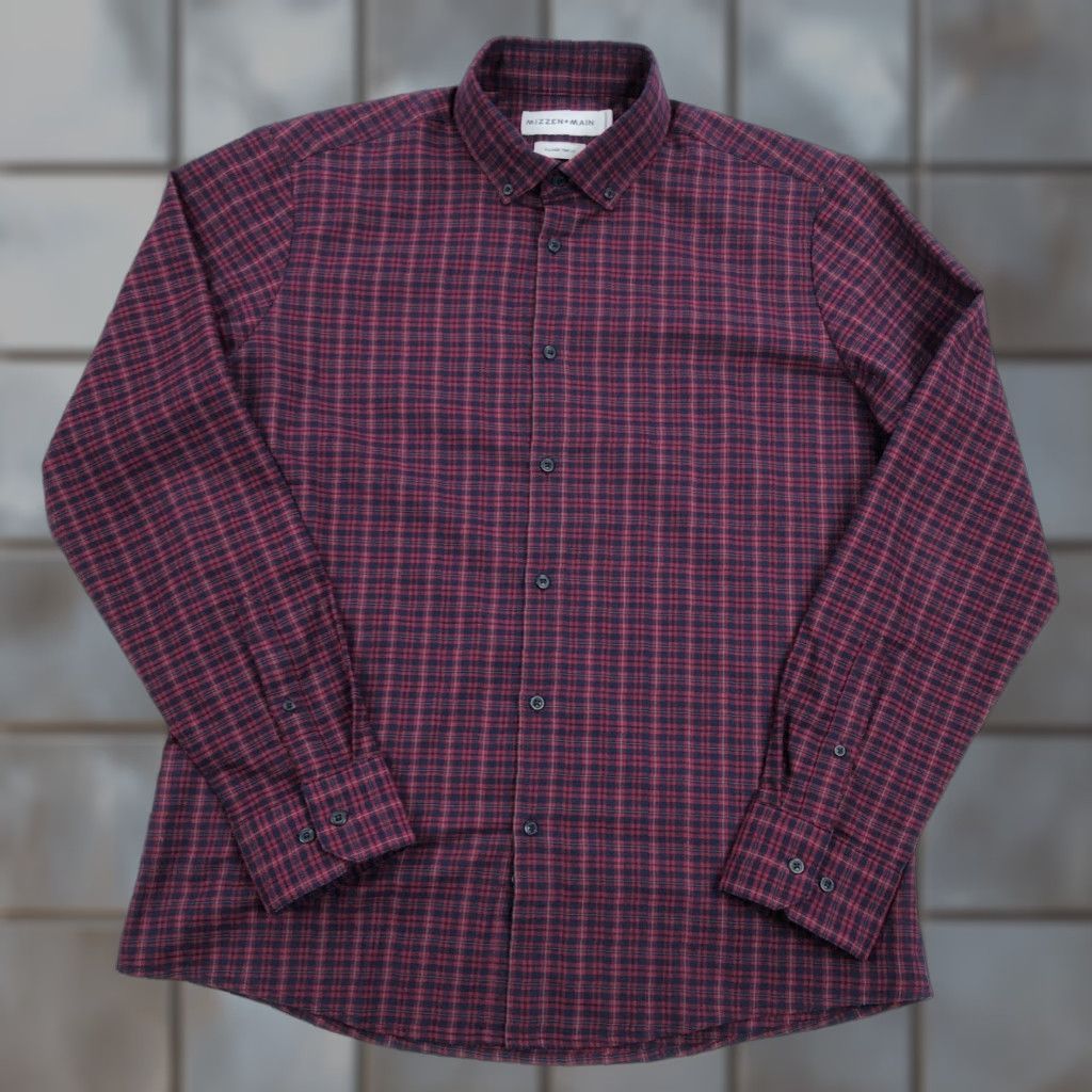 Mizzen+Main Mizzen+Main Shirt Mens XL Trim Button-Down Flannel Plaid Pattern Multicolor Long Sleeve Collar Shirt Size US XL / EU 56 / 4 - 1 Thumbnail