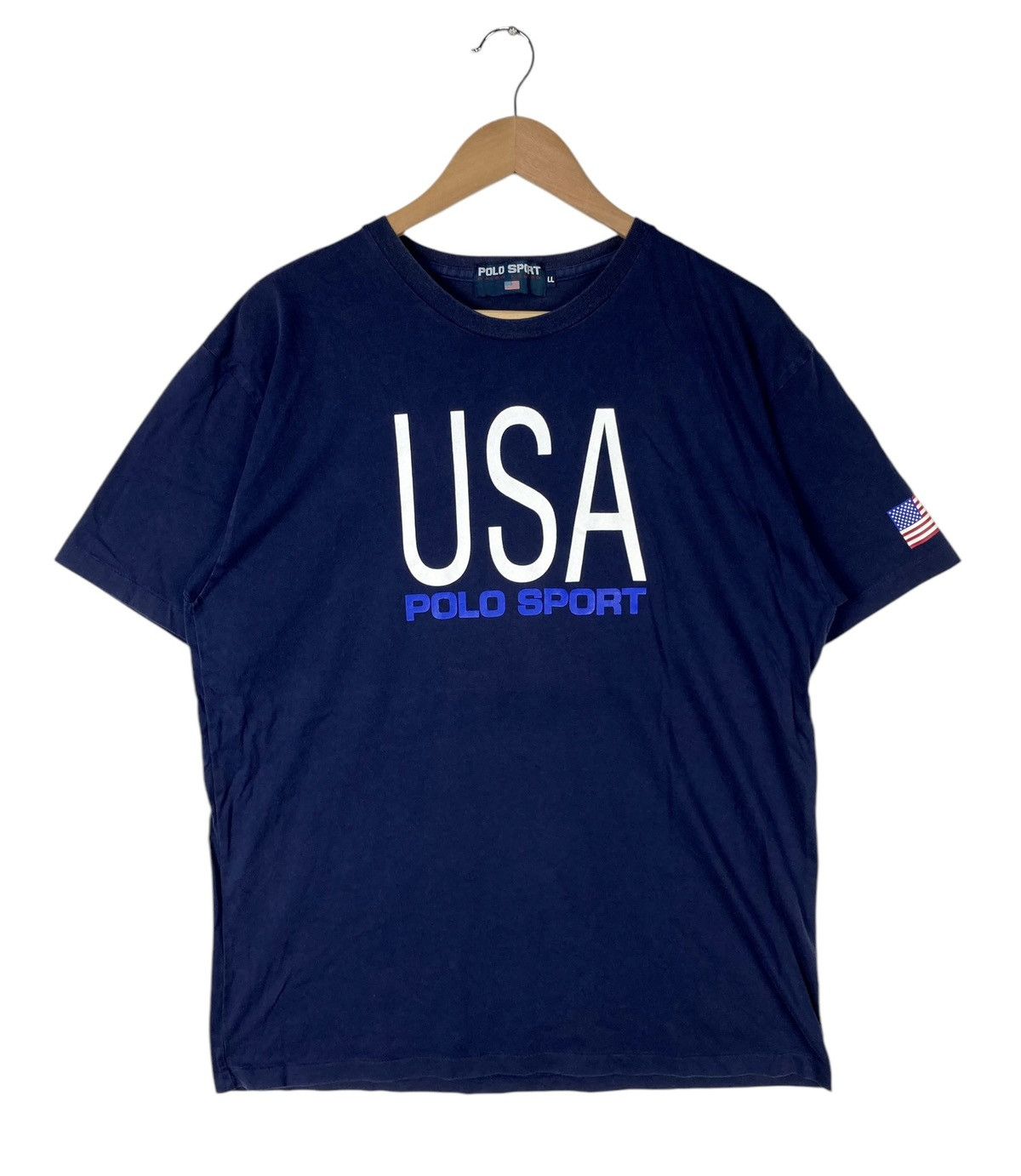 Polo Ralph Lauren × Vintage Vintage Polo Sport Usa By Ralph Lauren Usa Flag T-Shirt Size US L / EU 52-54 / 3 - 2 Thumbnail
