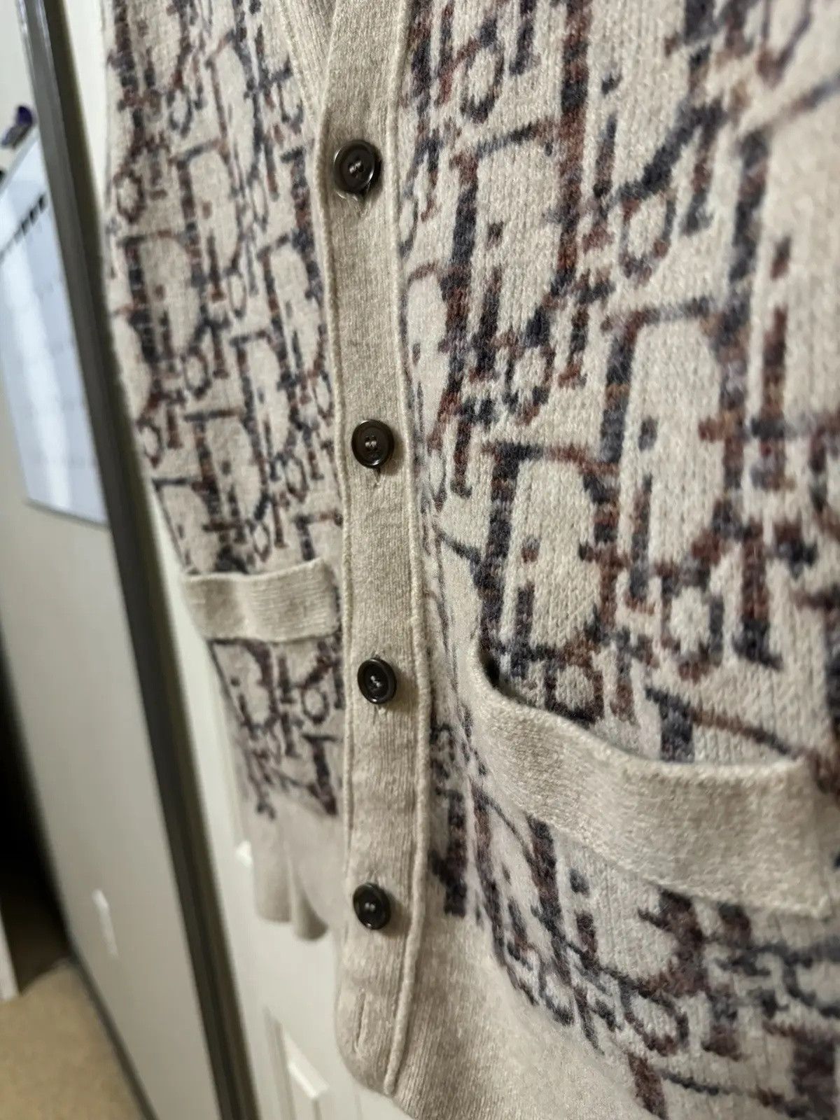 Dior Dior Wool Oblique Jacquard Cardigan Size US L / EU 52-54 / 3 - 6 Thumbnail