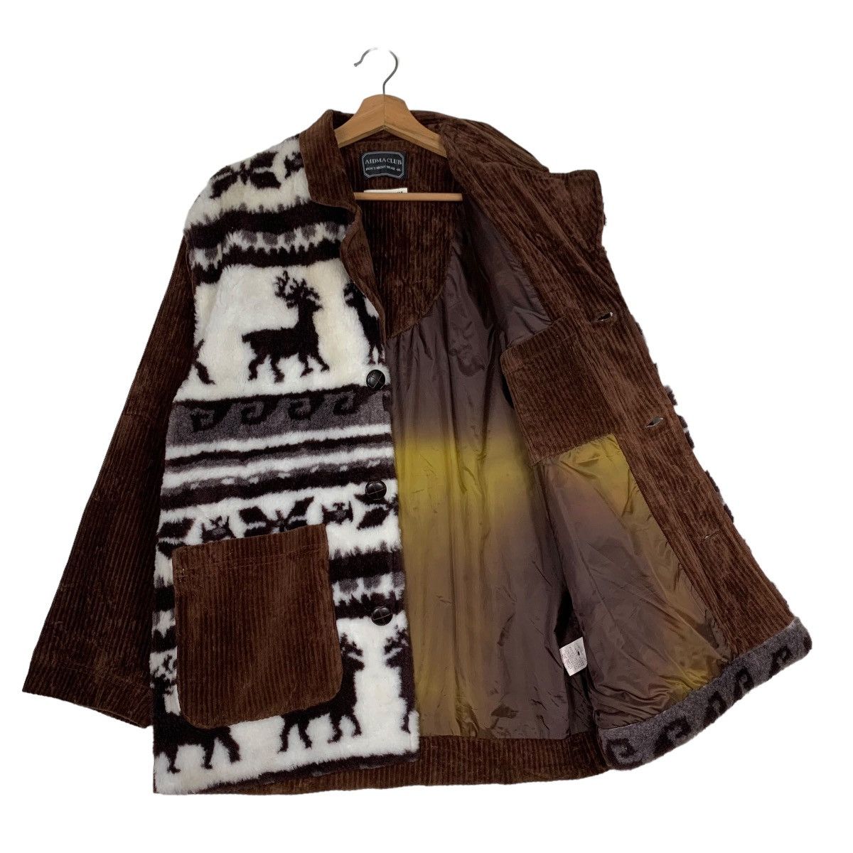 Japanese Brand AIDMA CLUB Fleece Printed Hybrid Corduroy Jacket #0456-C21 Size US M / EU 48-50 / 2 - 9 Thumbnail