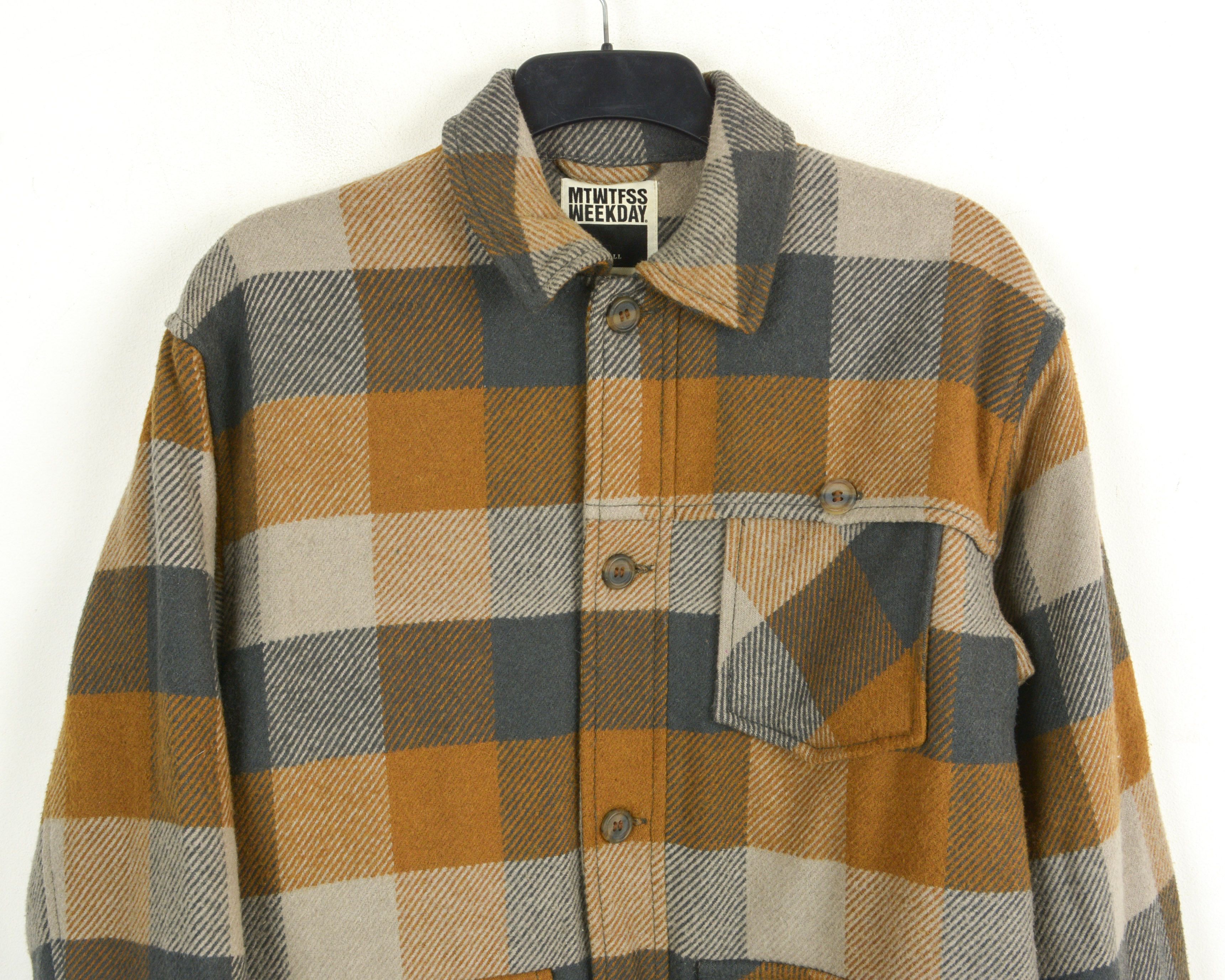 Weekday Plaid Carbon Checked Jacket S Over Shirt Padded Flannel Coat Size US S / EU 44-46 / 1 - 2 Thumbnail