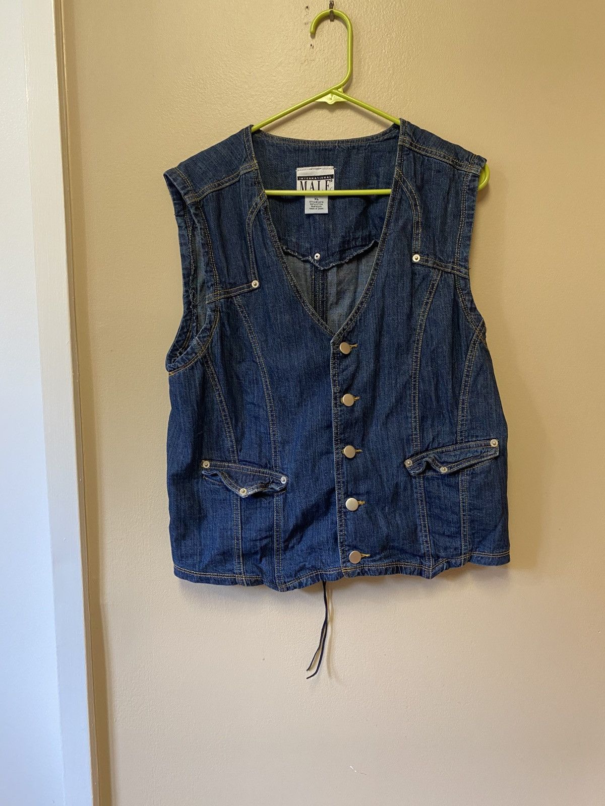 Vintage International Male Denim Vest Size US XL / EU 56 / 4 - 1 Thumbnail