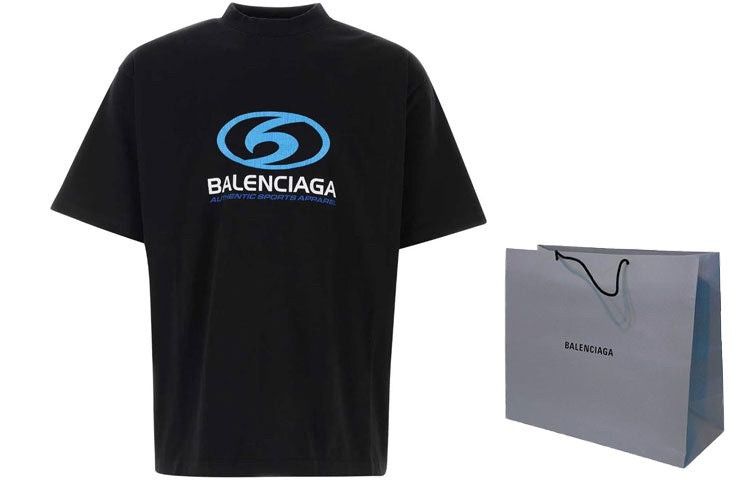 Balenciaga o1tr1nto1025 Surfer T-Shirt Medium Fit in Black Size US XL / EU 56 / 4 - 2 Thumbnail