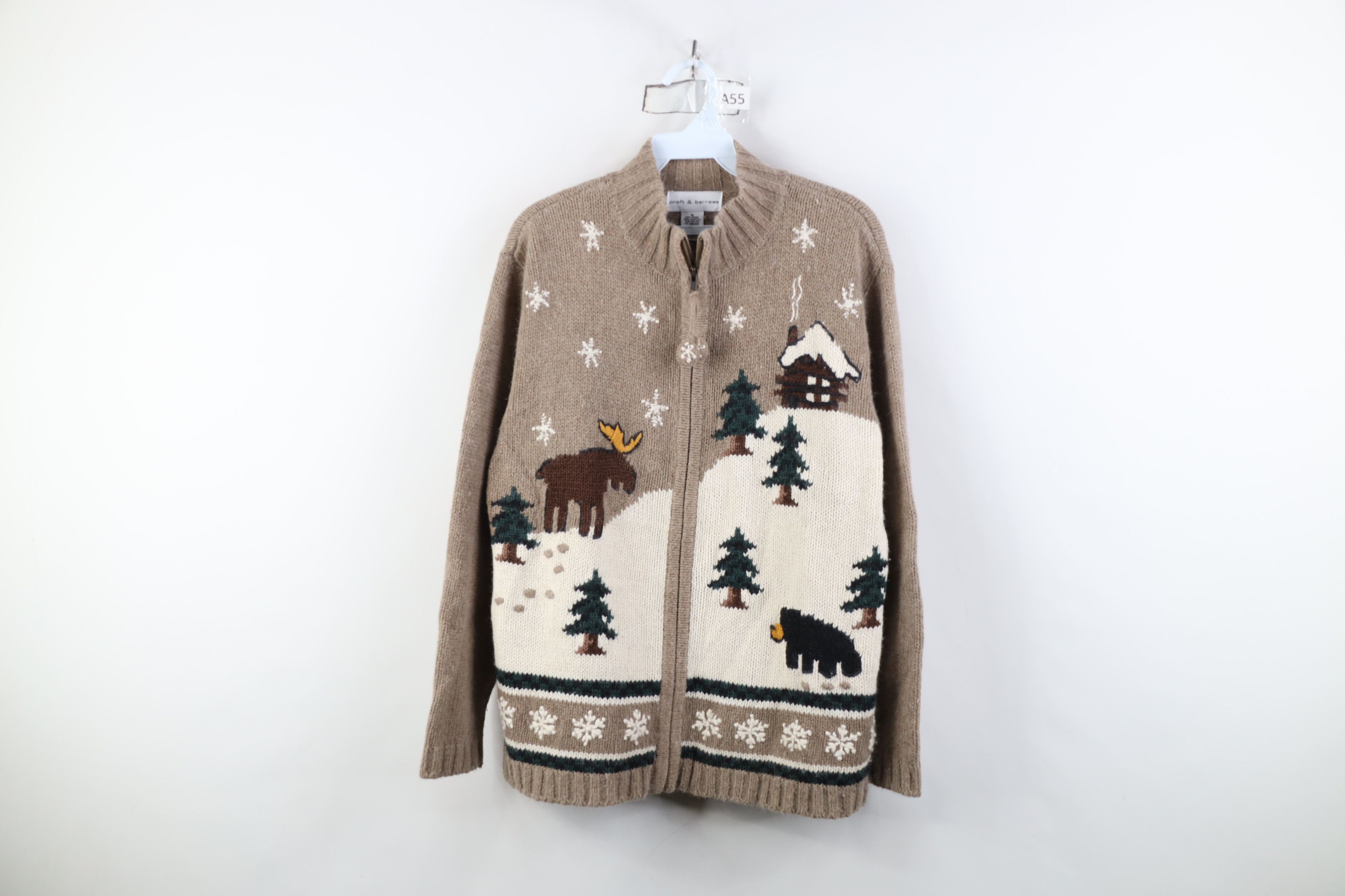 Vintage Vintage 90s Streetwear Christmas Cabin Zip Cardigan Sweater Size M / US 6-8 / IT 42-44 - 1 Thumbnail