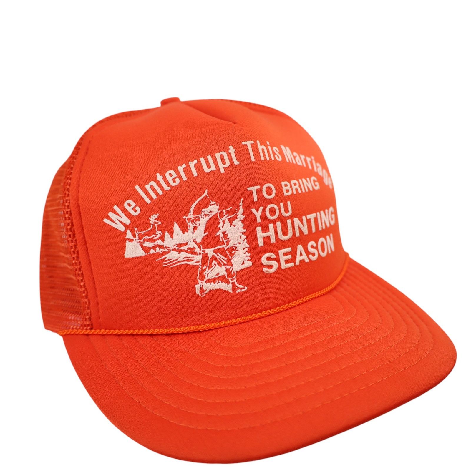 Vintage Vintage Hunting Slogan Mesh Trucker Hat Size ONE SIZE - 2 Thumbnail