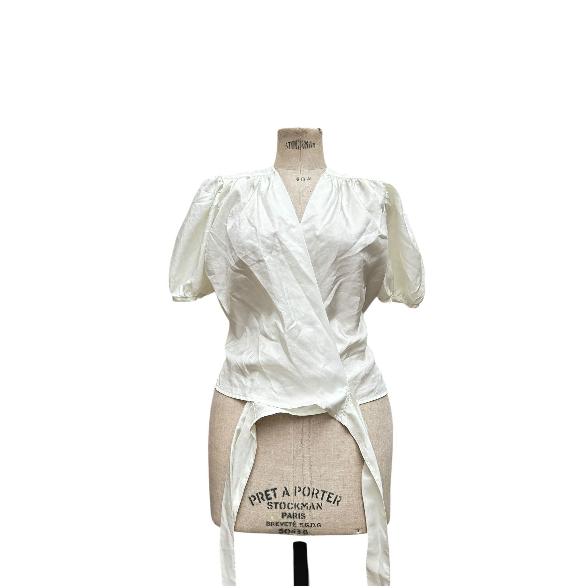 Yves Saint Laurent Summer 1991 White Nylon Shirt Size M / US 6-8 / IT 42-44 - 3 Thumbnail