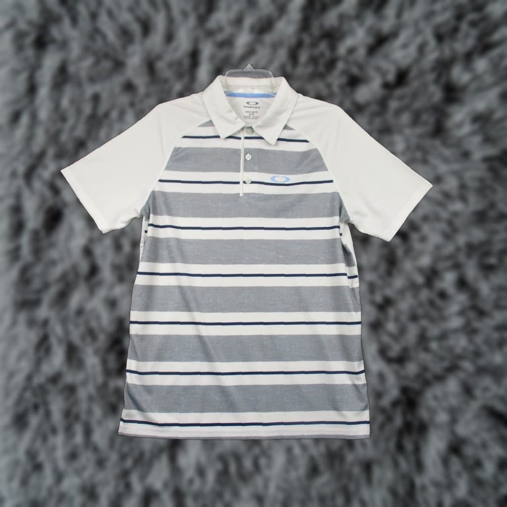 Oakley VINTAGE Oakley Hydrolix Sport Golf Polo Shirt Men's Small Gray White Stretch Size US S / EU 44-46 / 1 - 1 Thumbnail