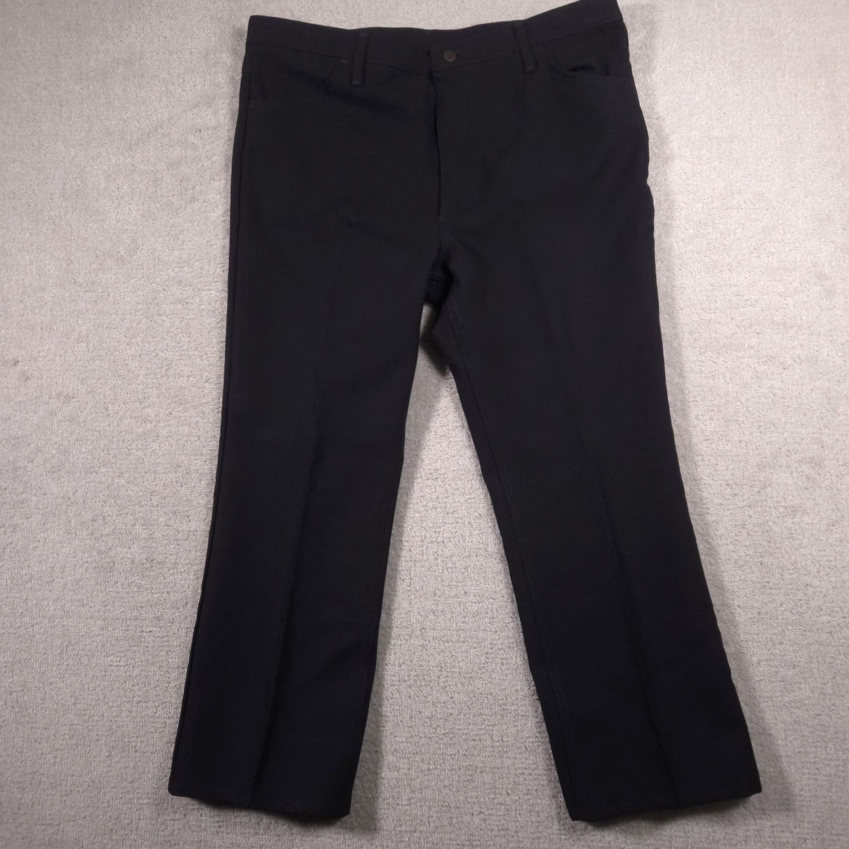 Wrangler Wrangler Pants Mens 42x29 Navy Blue Microfiber Flat Front Straight Leg Casual Size US 42 / EU 58 - 3 Thumbnail