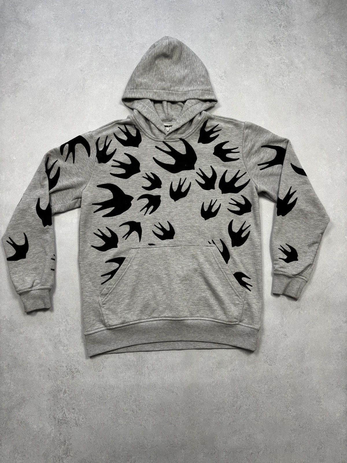 Alexander McQueen Alexander McQueen Velvet Felt Swallow Hoodie McQ Size US M / EU 48-50 / 2 - 1 Thumbnail
