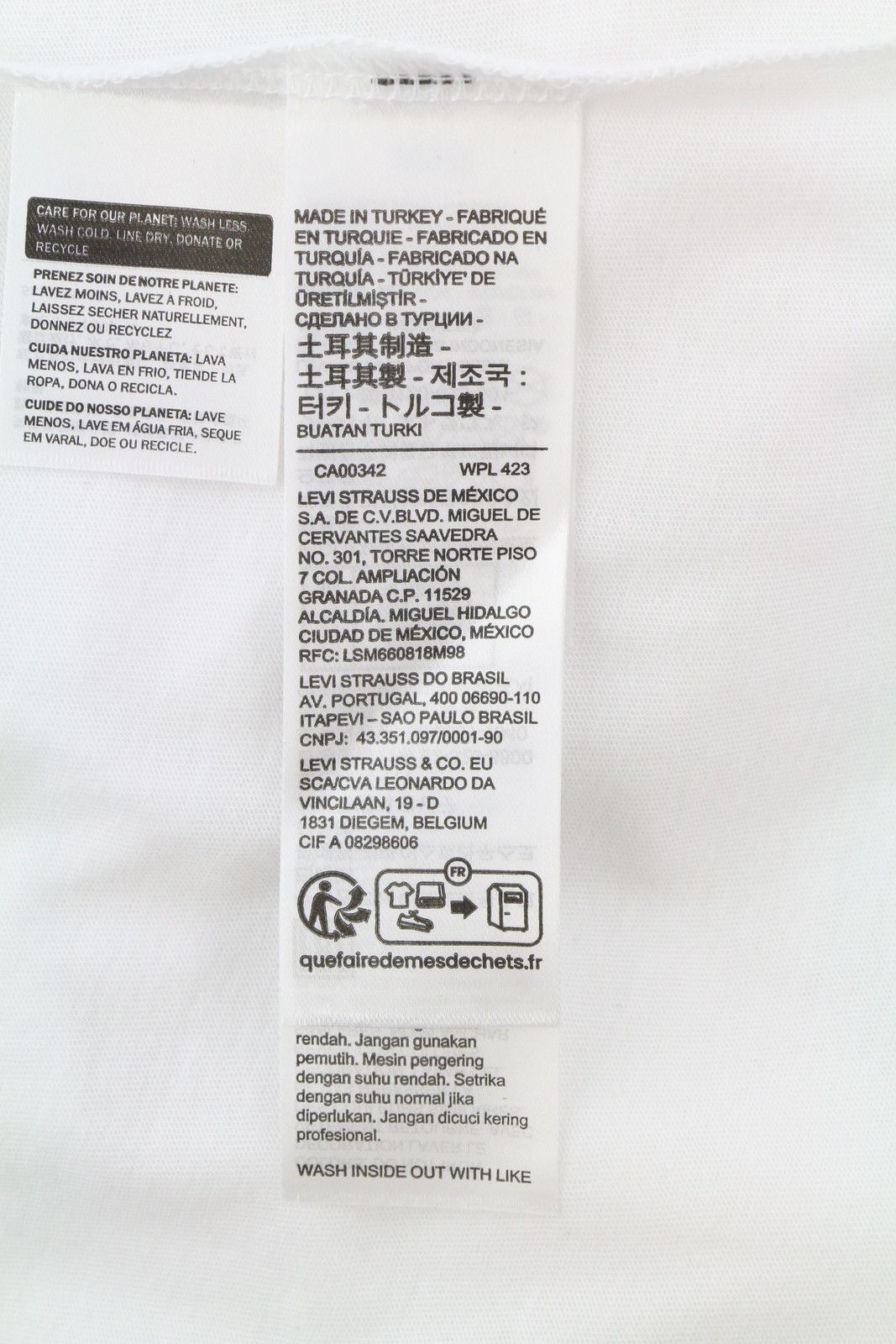 Levi's RELAXED XS White Cotton Tricot Crew Neck Logo 87862 Size US XS / EU 42 / 0 - 7 Thumbnail