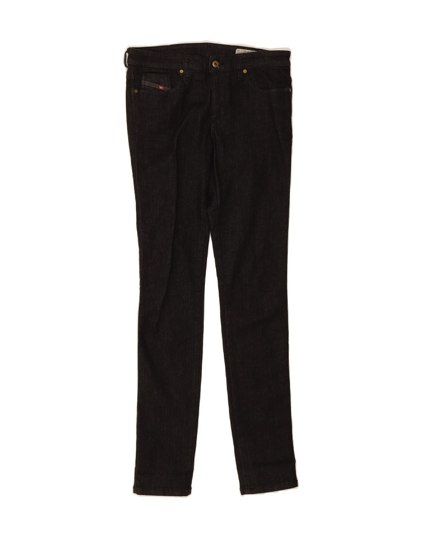 Diesel Womens Skinzee Regular Super Slim Skinny Jeans W30 L32 Black Size 24" / US 00 / IT 34 - 1 Thumbnail