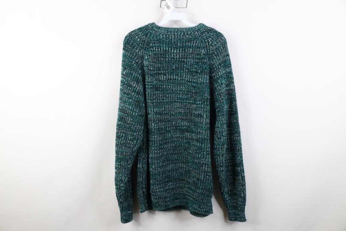 Vintage Vintage 90s Streetwear Ribbed Knit Crewneck Sweater Green Size US XL / EU 56 / 4 - 6 Thumbnail