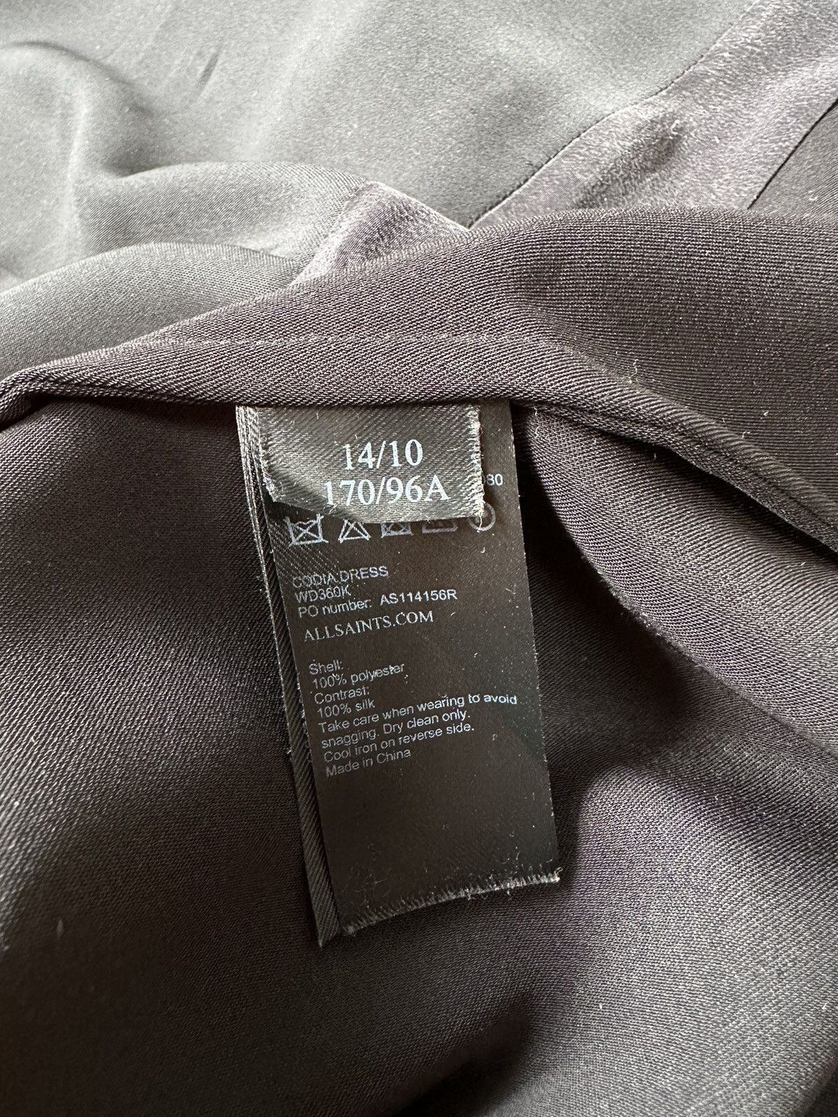 Allsaints ALLSAINTS Codia Avantgarde Silk Dress Size L / US 10 / IT 46 - 12 Thumbnail