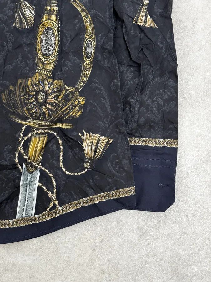 Dolce & Gabbana AW2017 Dolce & Gabbana Navy & Black Baroque Swords Shirt Size US M / EU 48-50 / 2 - 9 Thumbnail